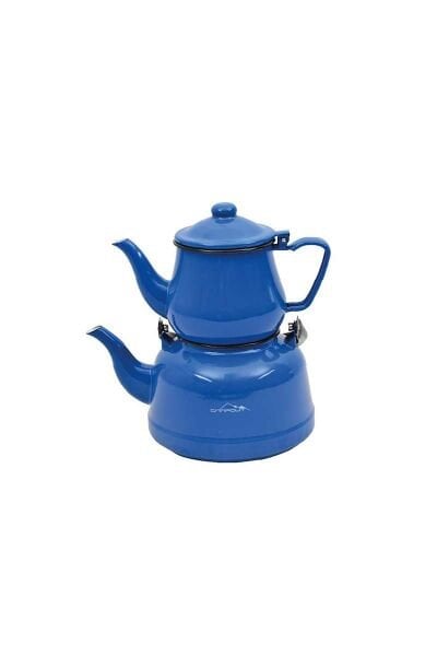 Campout Emaye Çaydanlık Set Mavi