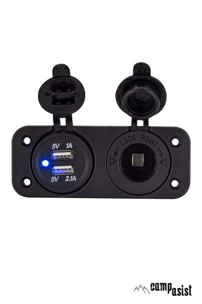 Campasist 12 V ve 2 USB Girişli Soket