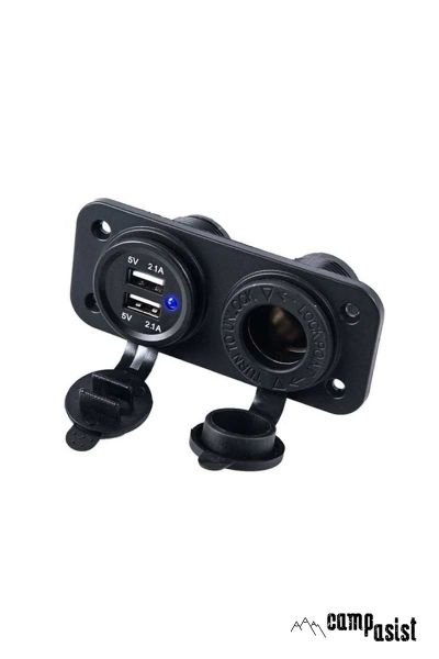 Campasist 12 V ve 2 USB Girişli Soket